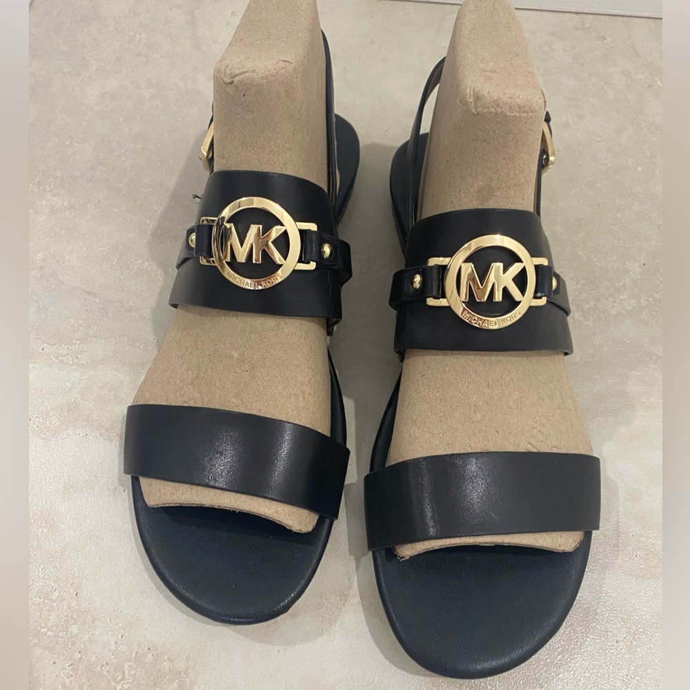 MICHAEL KORS Molly Flat Sandals BLACK Size:9.5 Aus - Picture 9 of 10